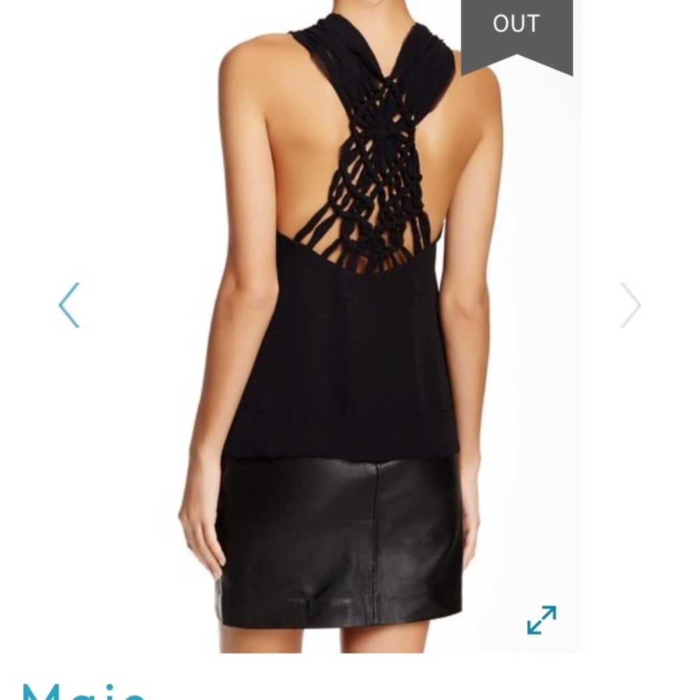 Maje black lattice blouse top black xs or 1